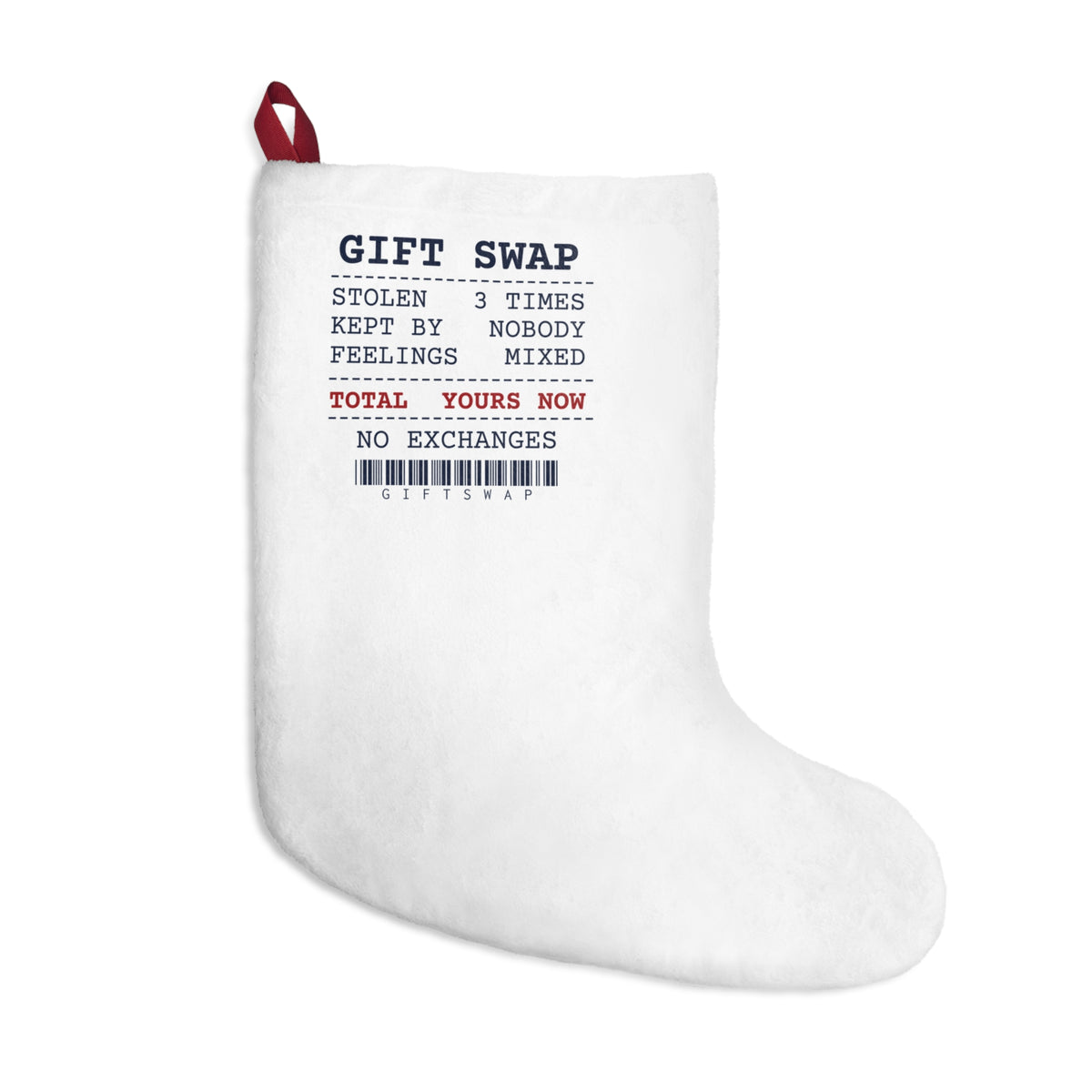 Funny White Elephant Christmas Stocking Stolen Then Abandoned Yours Now