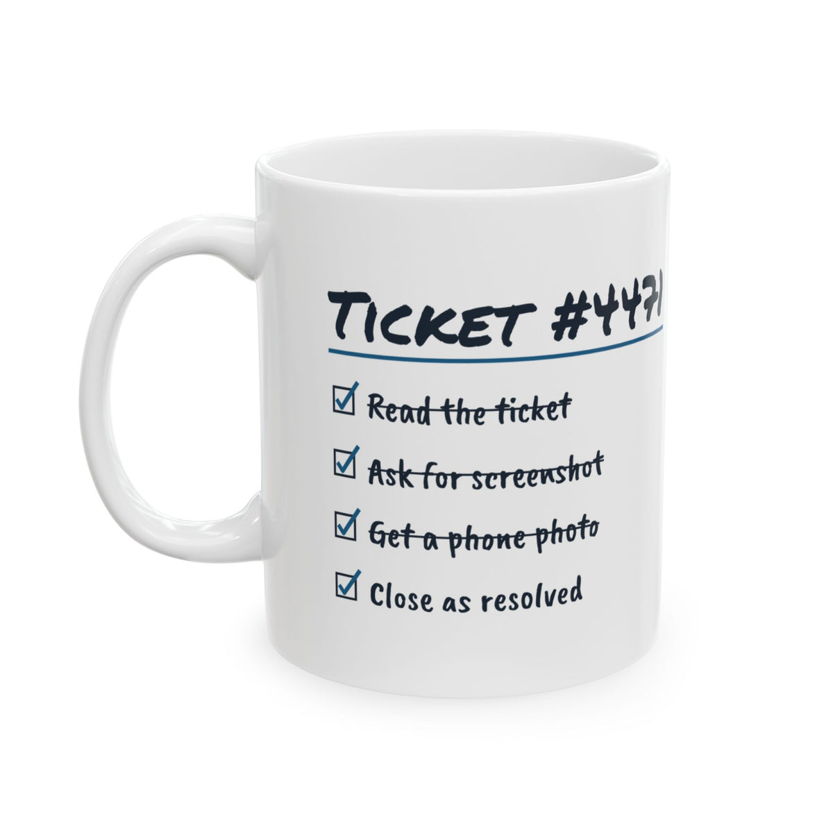 Funny IT Support Coffee Mug Asked For A Screenshot Got A Phone Photo