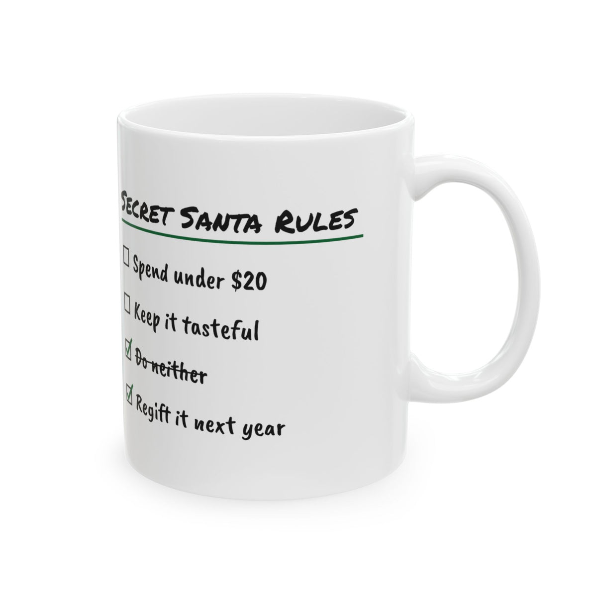 Secret Santa Rules Coffee Mug For Coworkers