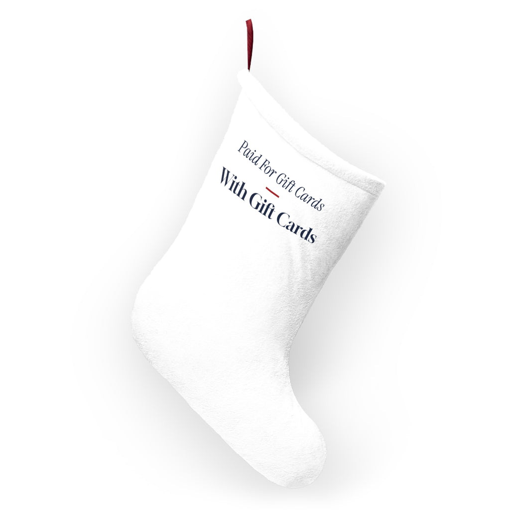 Funny Cashier Christmas Stocking Paying For Cards With Cards