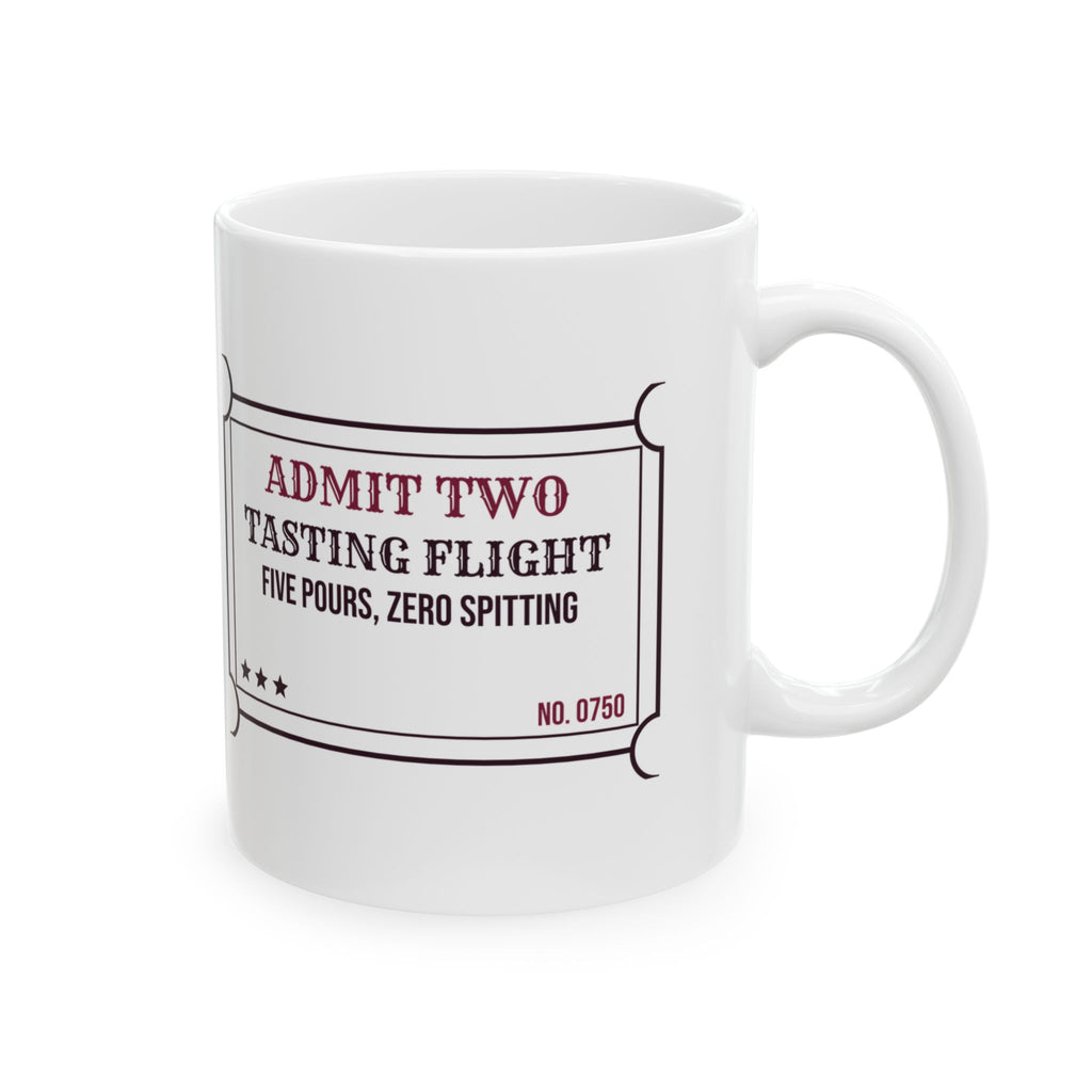 Wine Tasting Coffee Mug Five Pours Zero Spitting Flight Ticket