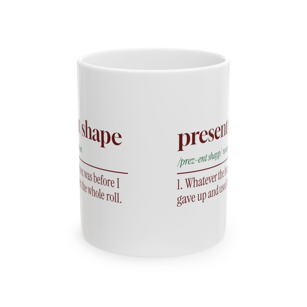 Funny Gift Wrapping Christmas Coffee Mug Present Shape Definition