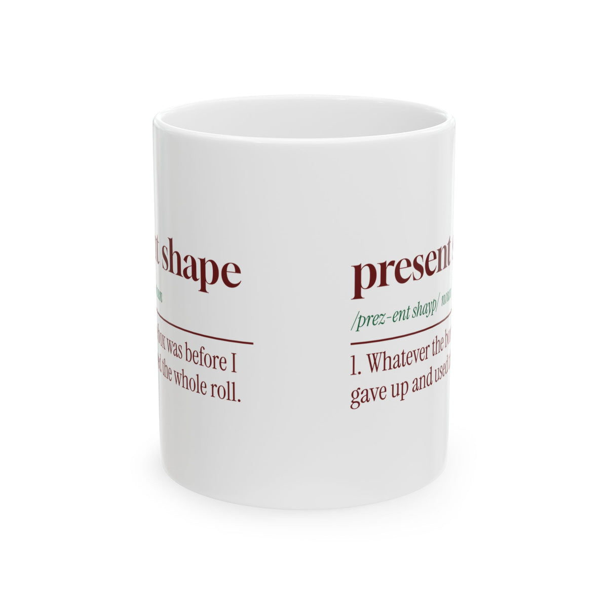 Funny Gift Wrapping Christmas Coffee Mug Present Shape Definition