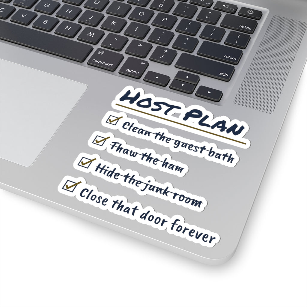 Funny Holiday Host Sticker Hide The Junk Room Checklist