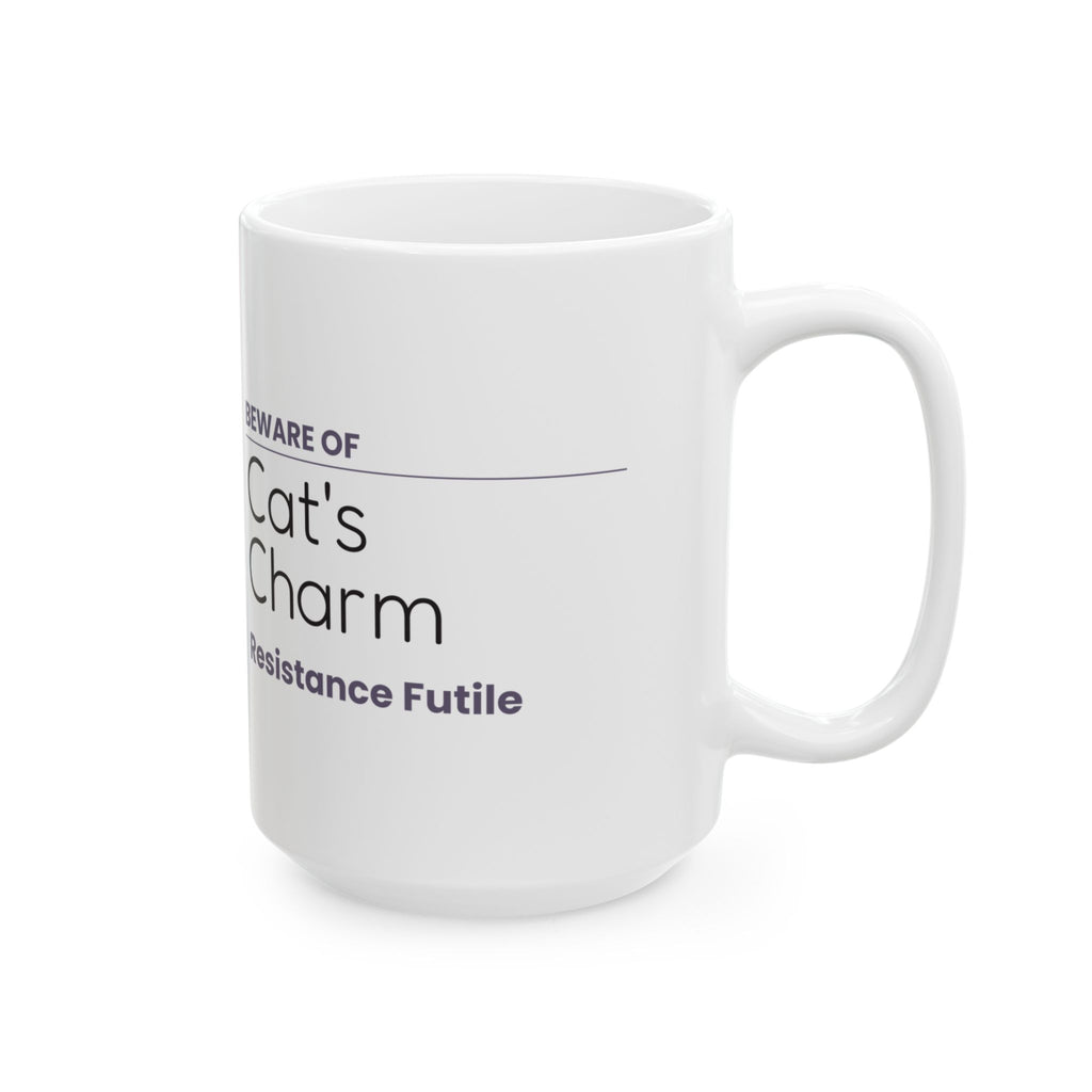 Funny Cat Coffee Mug Beware Of Cat's Charm For Cat Lovers
