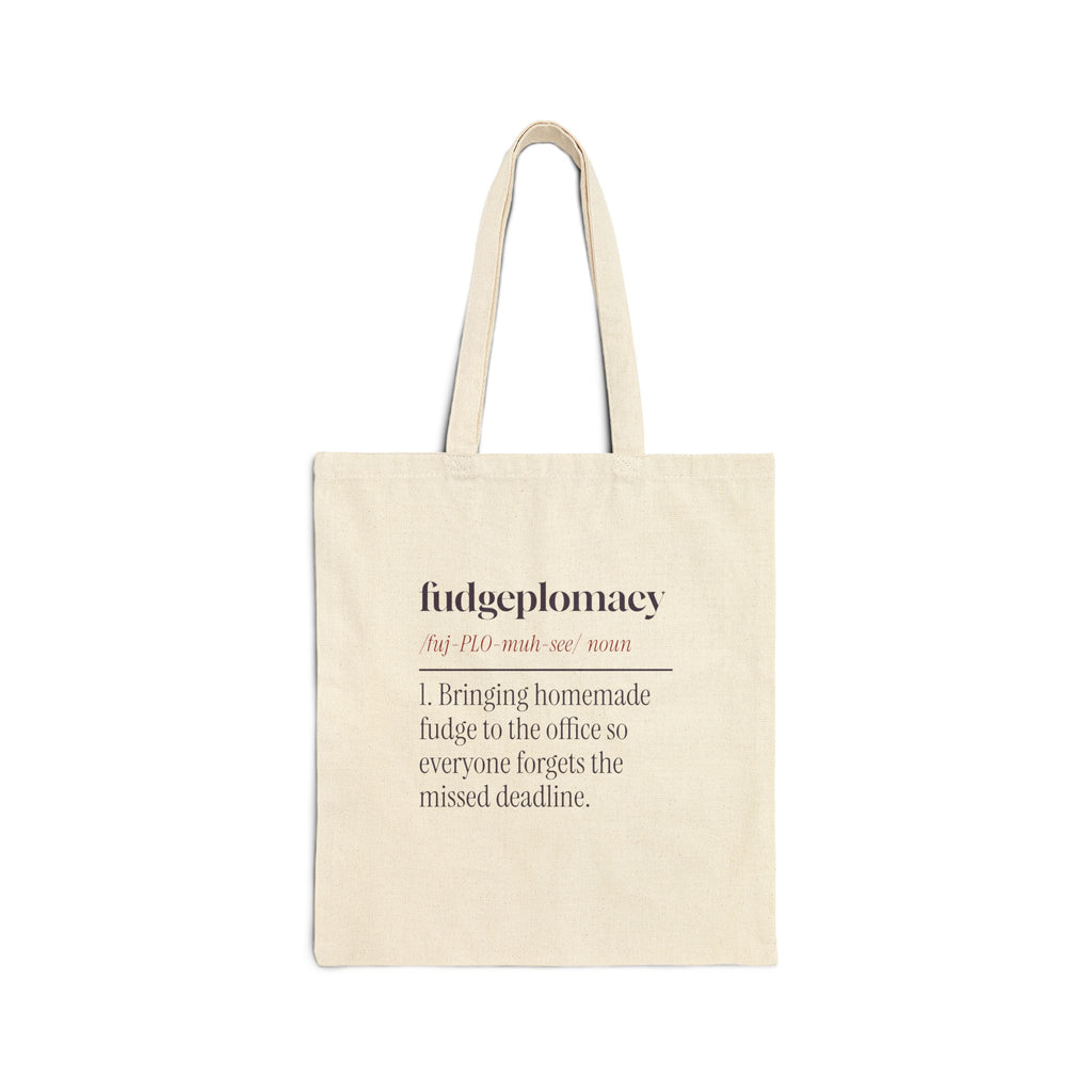 Funny Christmas Tote Bag Fudgeplomacy Definition For Coworkers