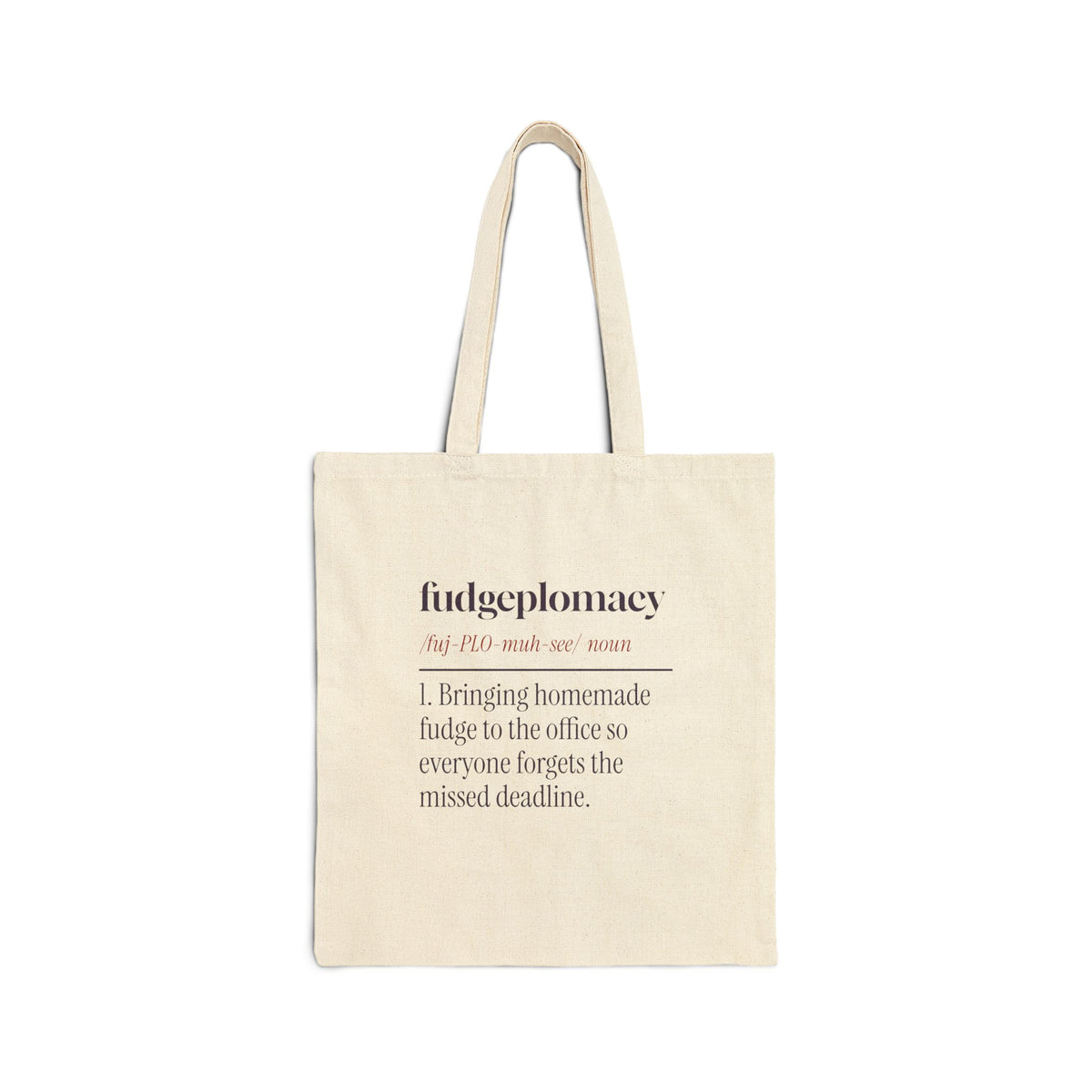 Funny Christmas Tote Bag Fudgeplomacy Definition For Coworkers