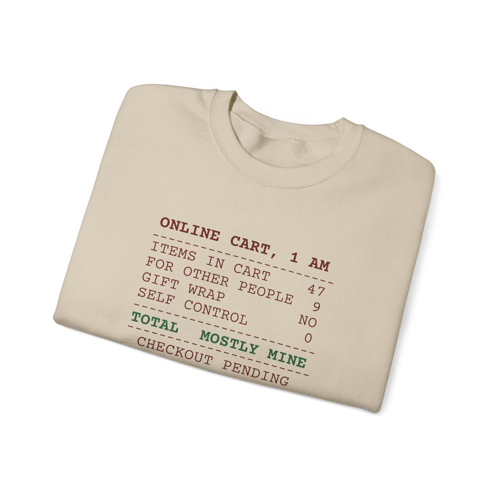 Funny Christmas Shopping Sweatshirt Items In Cart 47 Receipt