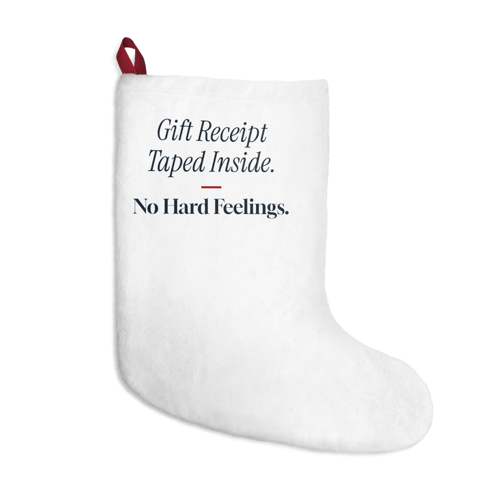 Funny Christmas Stocking Receipt Taped Inside No Hard Feelings