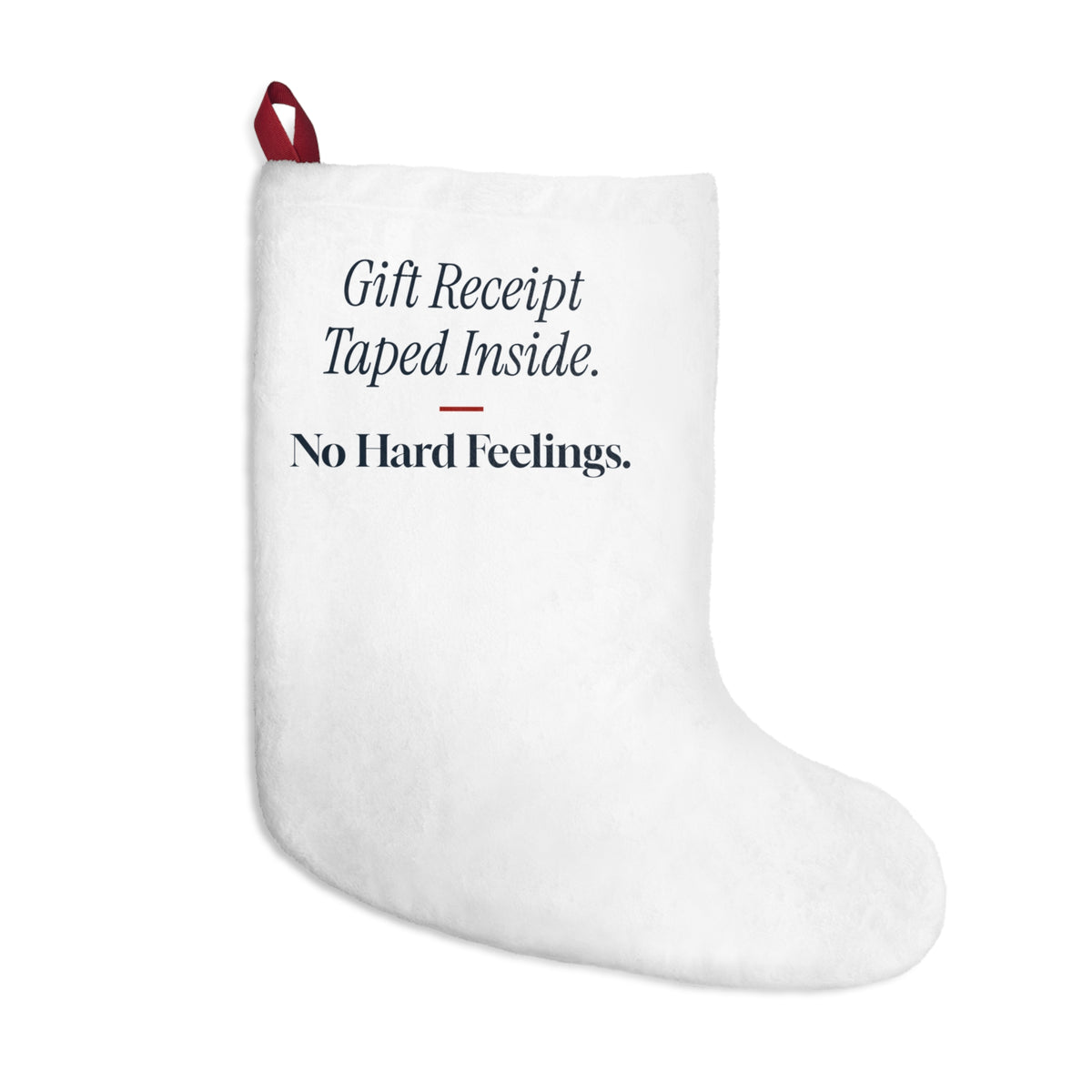 Funny Christmas Stocking Receipt Taped Inside No Hard Feelings