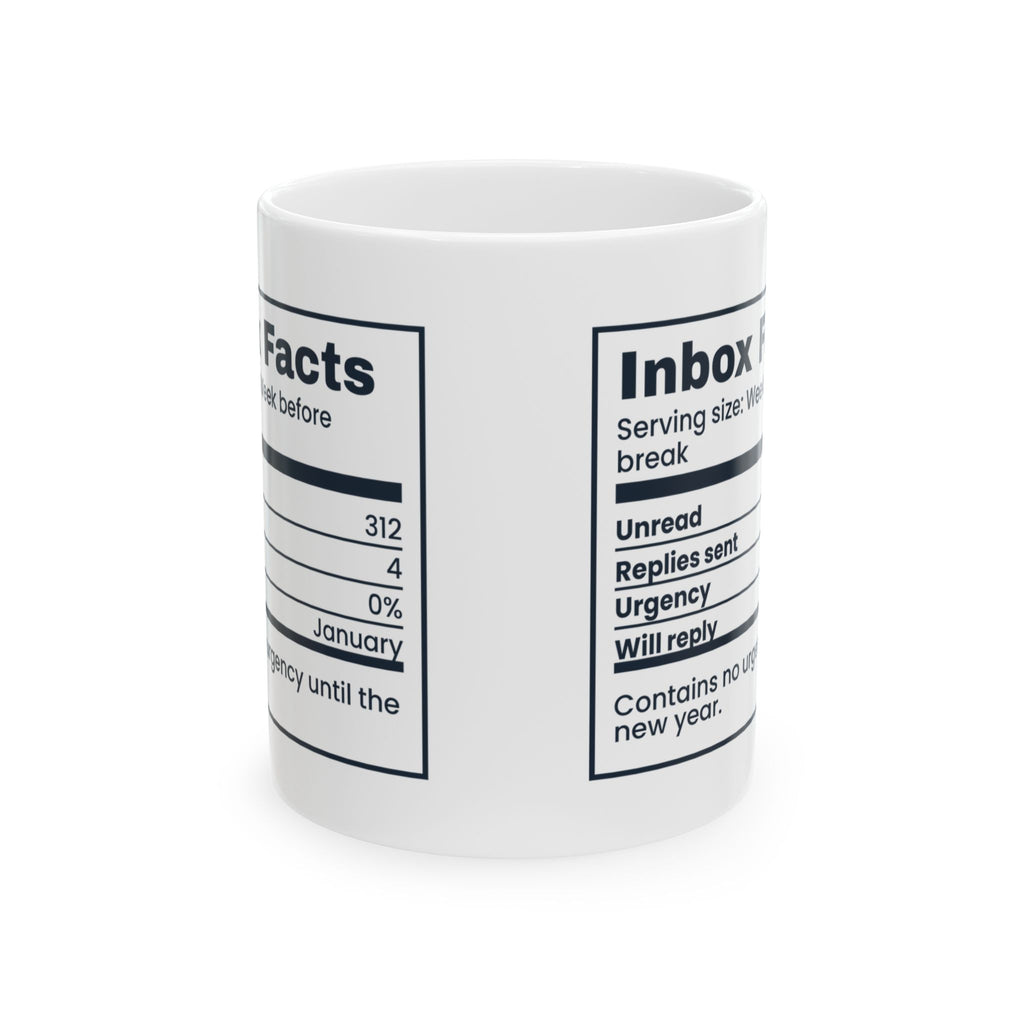 Funny Christmas Coffee Mug Inbox Facts Label For Coworkers