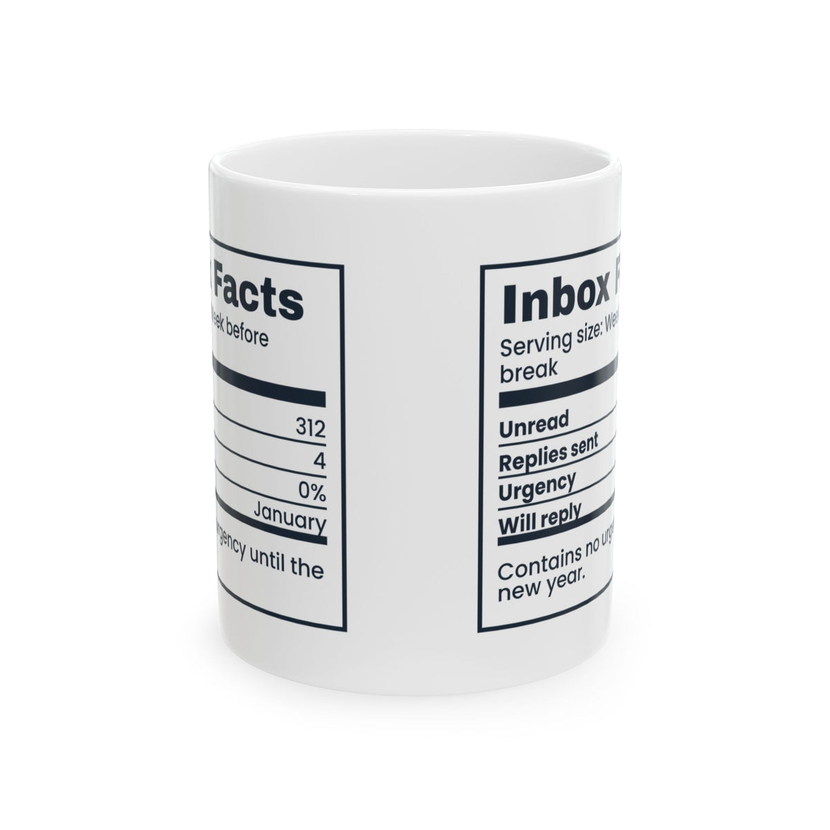 Funny Christmas Coffee Mug Inbox Facts Label For Coworkers
