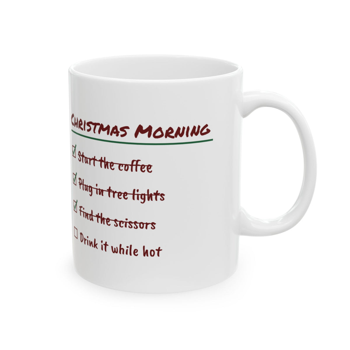 Funny Christmas Coffee Mug Drink It While Hot Christmas Checklist
