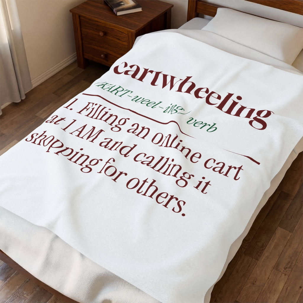 Funny Christmas Shopping Throw Blanket Cartwheeling Dictionary Definition