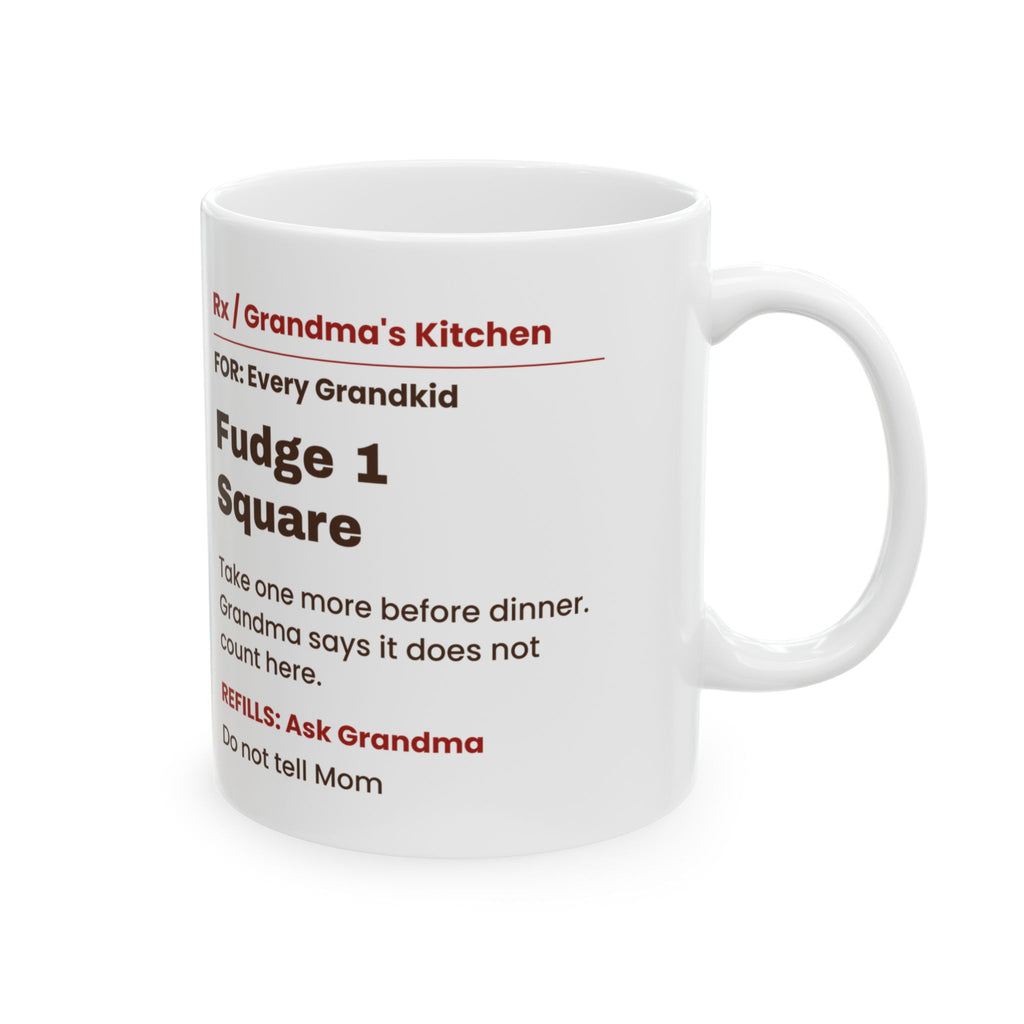 Funny Grandma Christmas Coffee Mug Fudge 1 Square Prescription