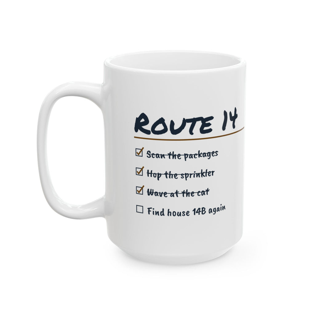 Funny Delivery Driver Coffee Mug Route 14 Checklist For Couriers
