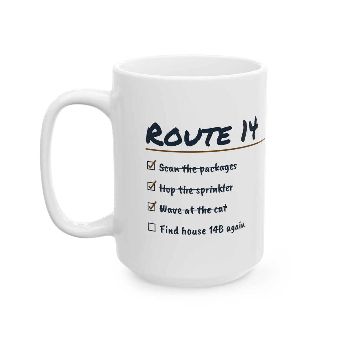 Funny Delivery Driver Coffee Mug Route 14 Checklist For Couriers