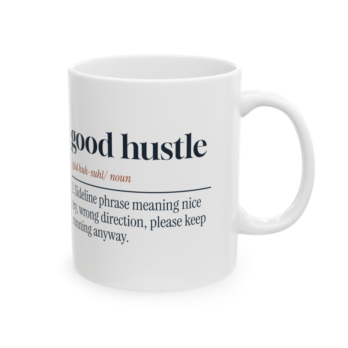 Funny Sports Coach Coffee Mug Good Hustle Dictionary Definition
