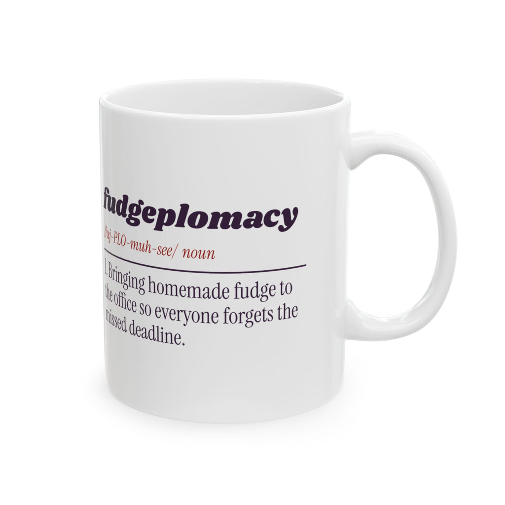 Funny Christmas Coffee Mug Fudgeplomacy Definition For Coworkers