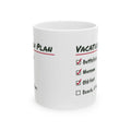 Funny History Buff Coffee Mug Vacation Plan Checklist