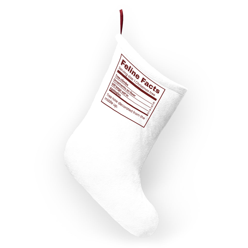 Funny Christmas Cat Christmas Stocking Feline Facts Nutrition Label
