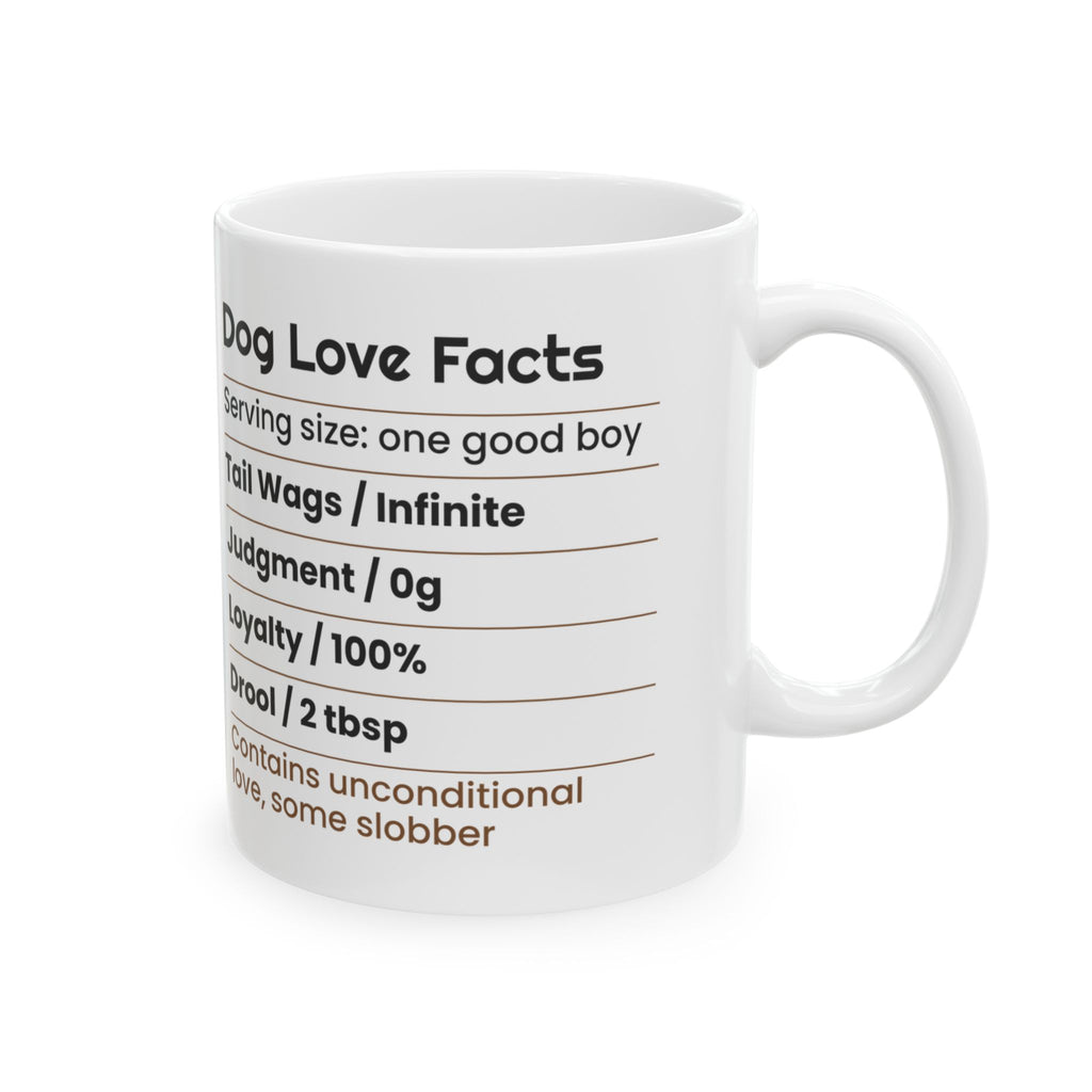 Funny Dog Valentine Coffee Mug Nutrition Facts Label For Dog Lovers