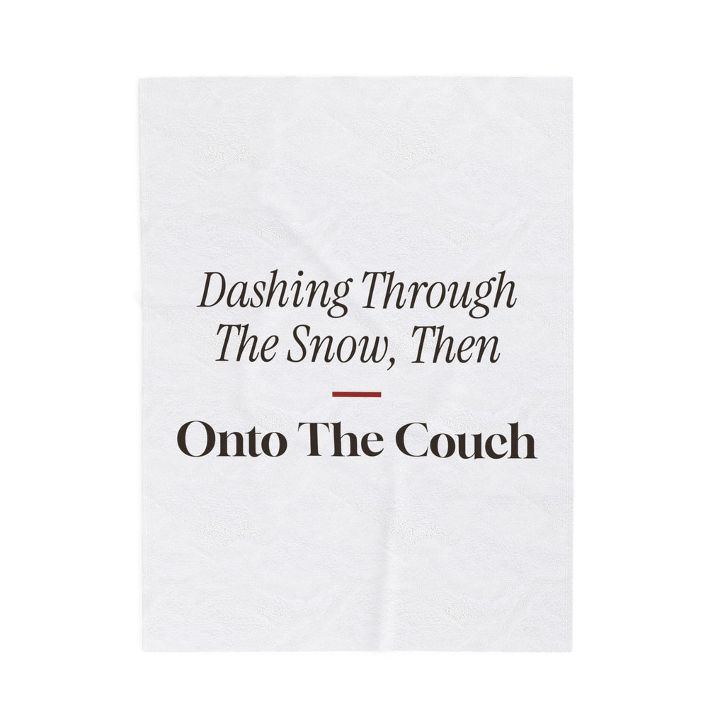 Funny Dog Christmas Throw Blanket Dashing Through The Snow Onto The Couch