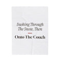 Funny Dog Christmas Throw Blanket Dashing Through The Snow Onto The Couch