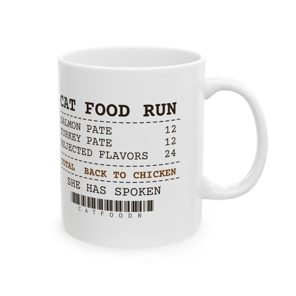 Funny Cat Mom Mug Rejected Flavors Receipt Back To Chicken For Cat Moms
