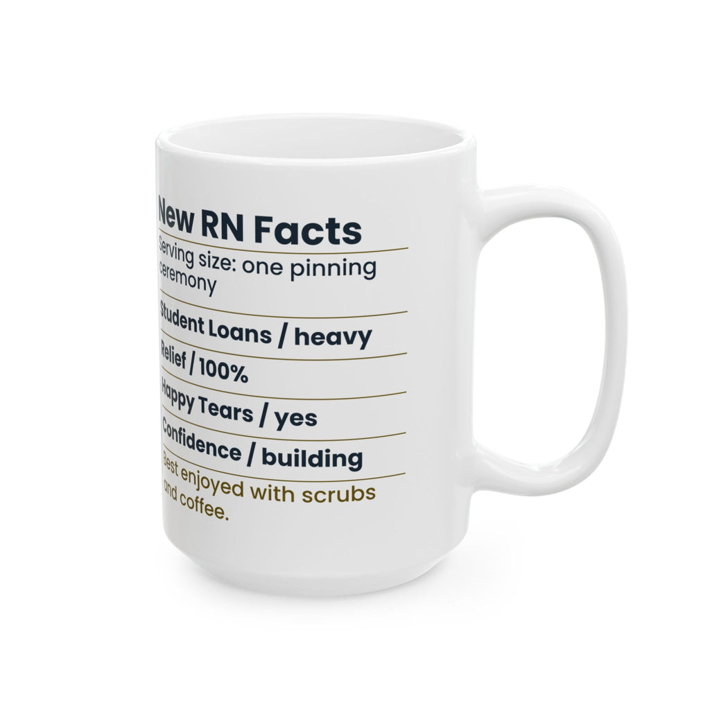 New RN Coffee Mug Funny Nutrition Label For Nursing Graduation