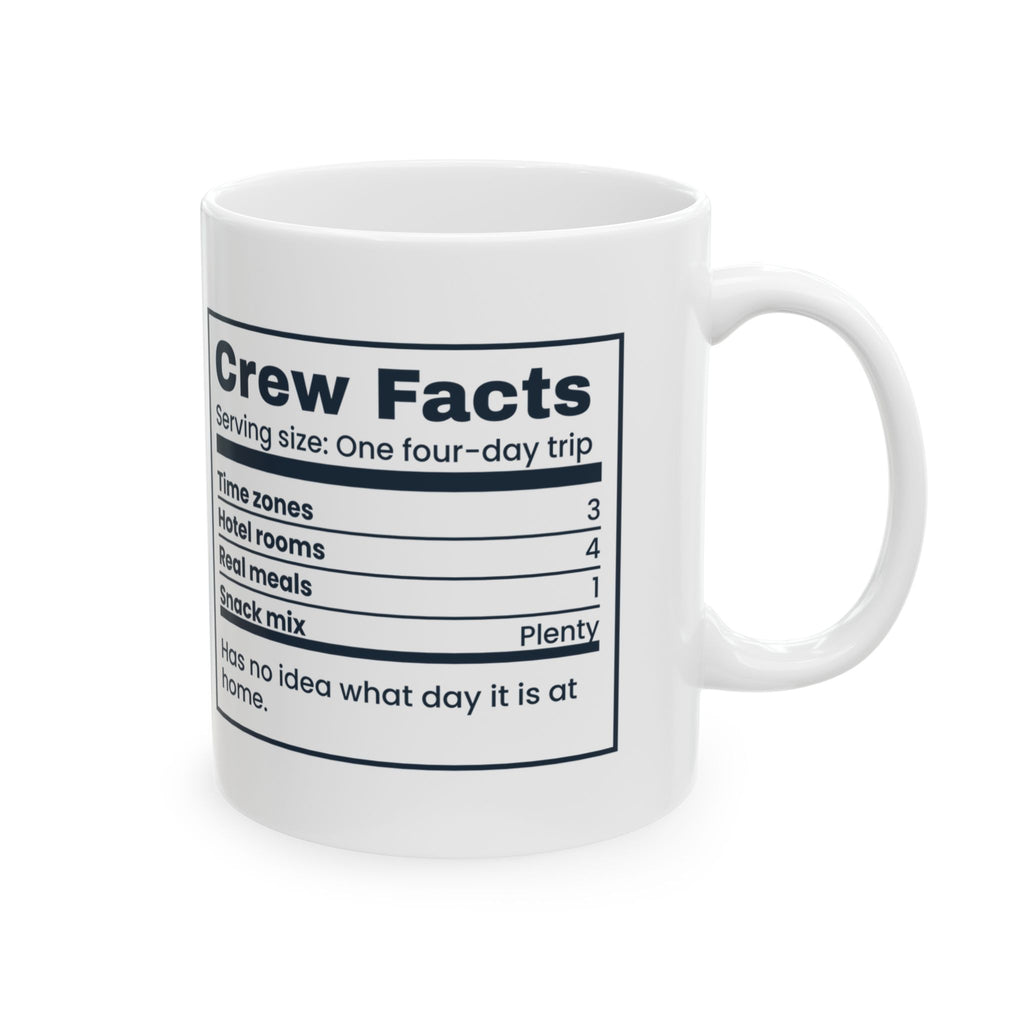 Funny Flight Attendant Coffee Mug Crew Facts Four Day Trip