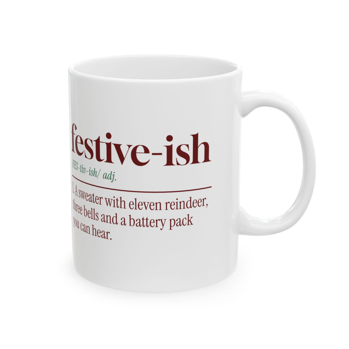 Funny Ugly Sweater Coffee Mug Festive-Ish Dictionary Definition