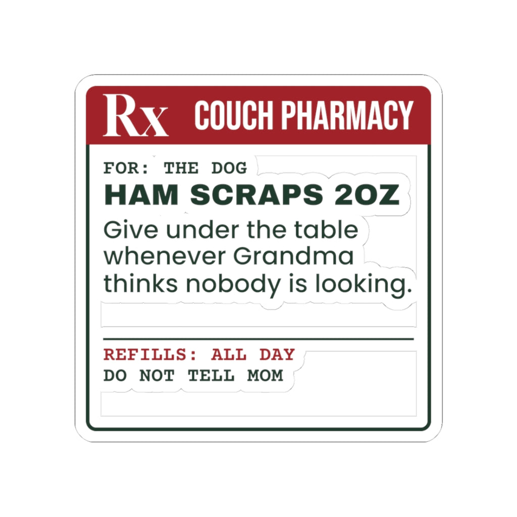 Funny Christmas Sticker Ham Scraps 2oz Under The Table For Dog Lovers