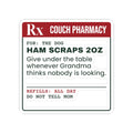 Funny Christmas Sticker Ham Scraps 2oz Under The Table For Dog Lovers