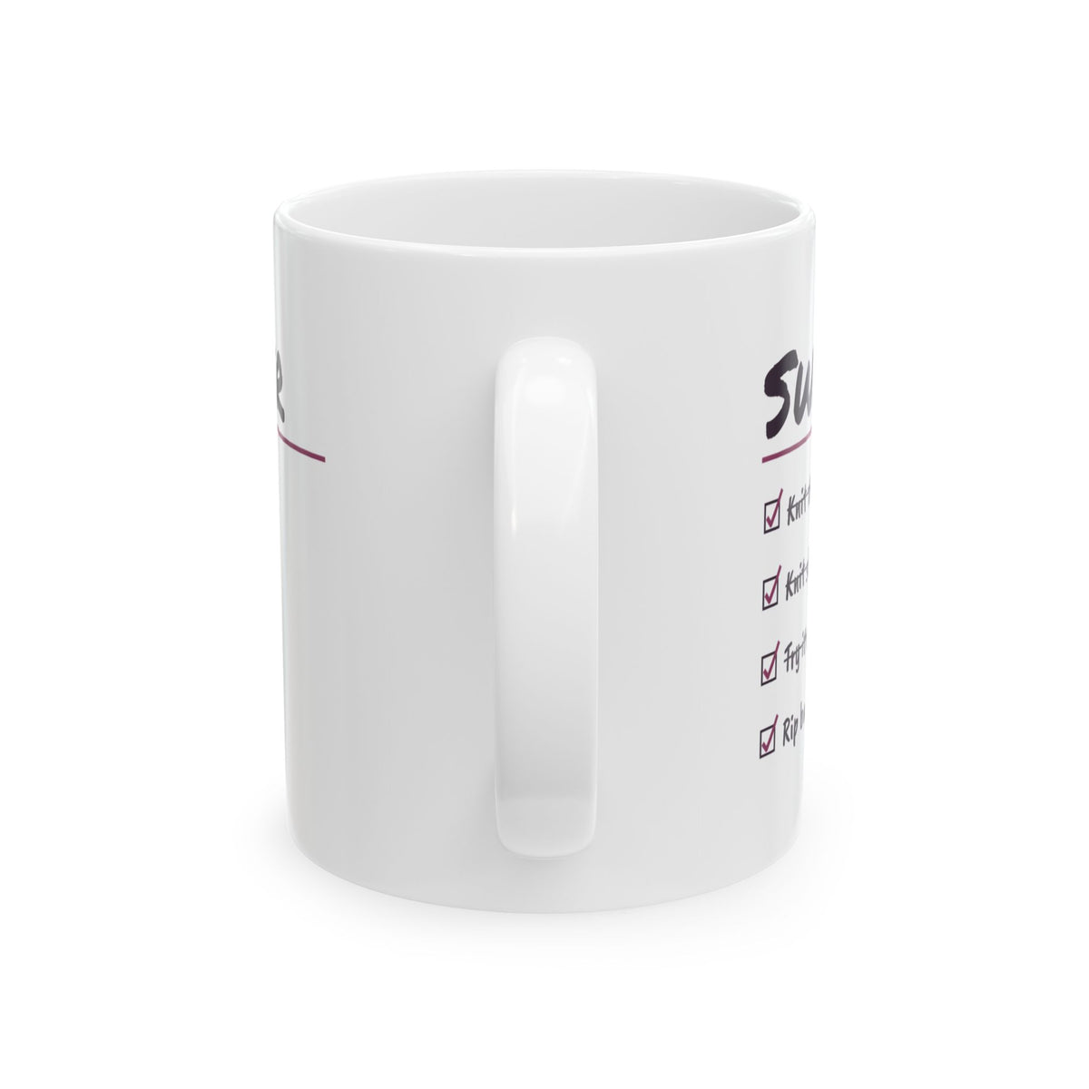 Funny Knitting Coffee Mug Try It On Rip Back Six Inches