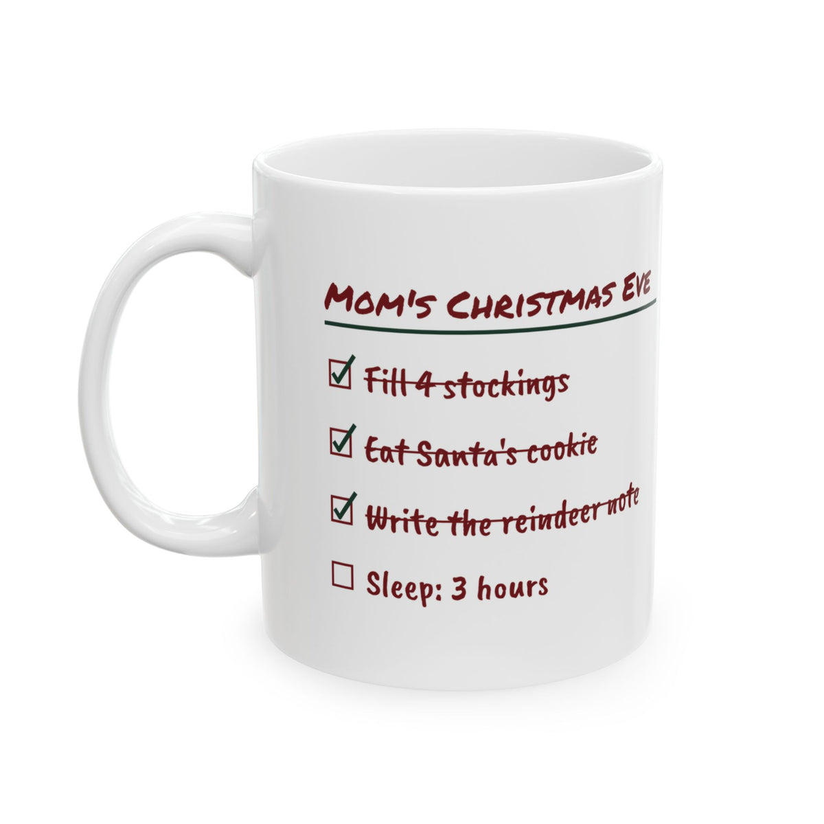 Funny Christmas Mom Coffee Mug Mom's Christmas Eve Checklist