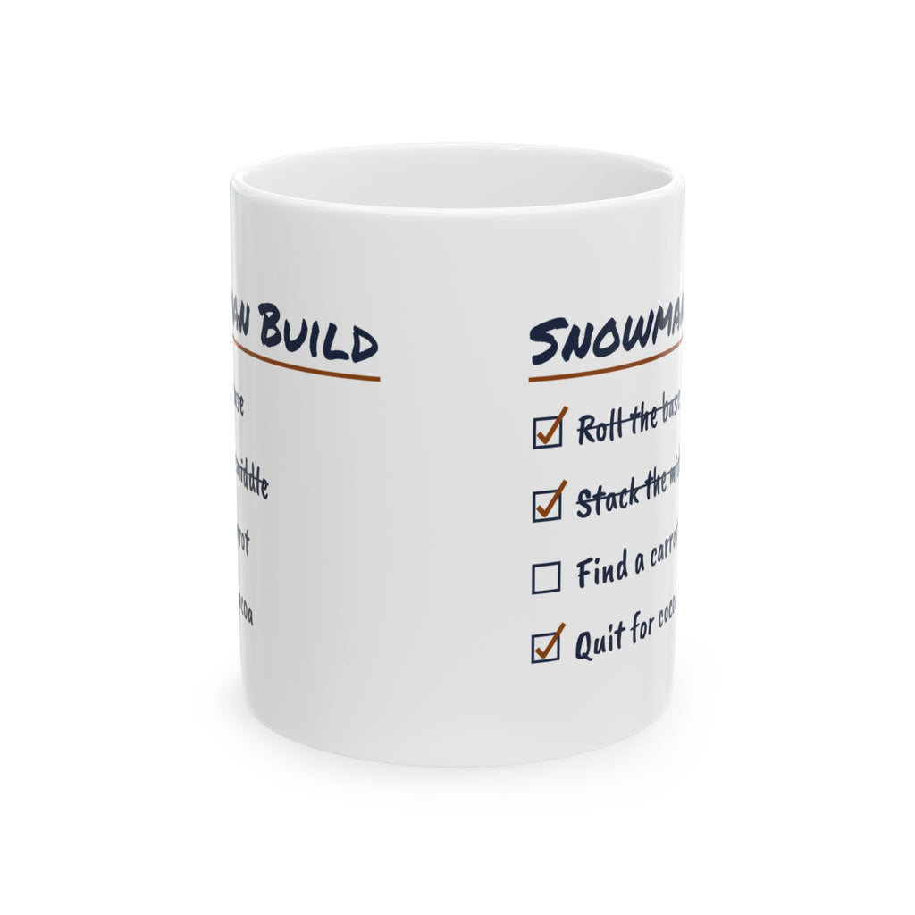 Funny Christmas Coffee Mug Snowman Build Checklist For Hot Cocoa Lovers