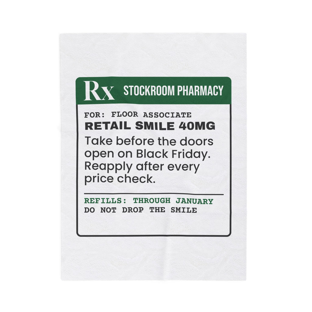 Funny Christmas Retail Throw Blanket Retail Smile 40mg Prescription