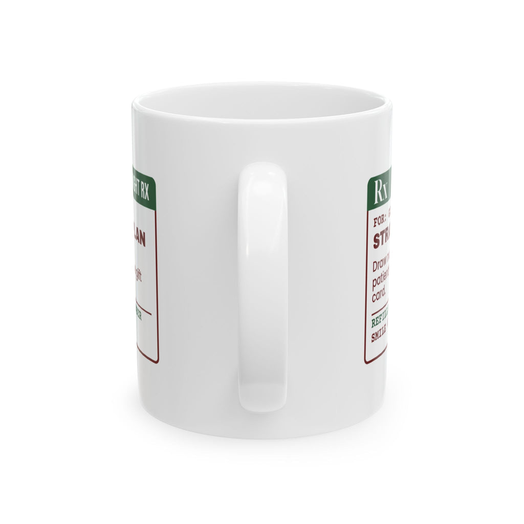 Funny White Elephant Coffee Mug Draw Number 12 Prescription Label