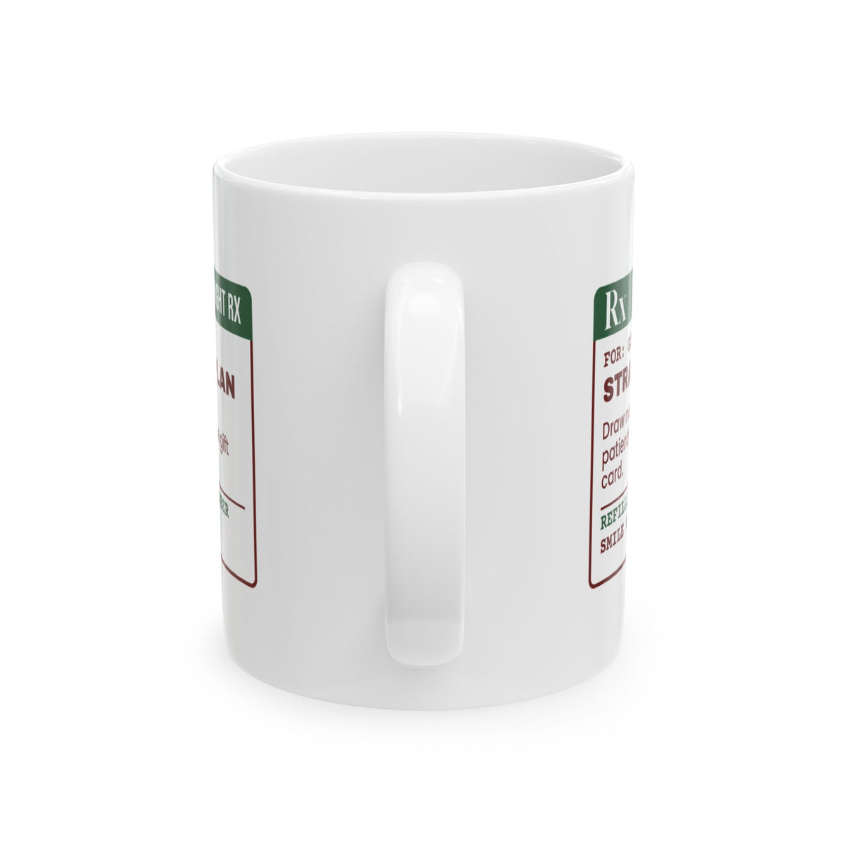 Funny White Elephant Coffee Mug Draw Number 12 Prescription Label