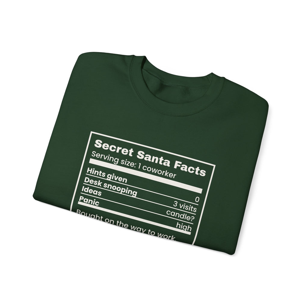 Funny Christmas Coworker Sweatshirt Secret Santa Facts Label