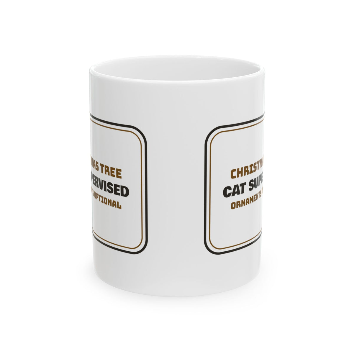 Funny Christmas Cat Coffee Mug Cat Supervised Tree For Cat Lovers