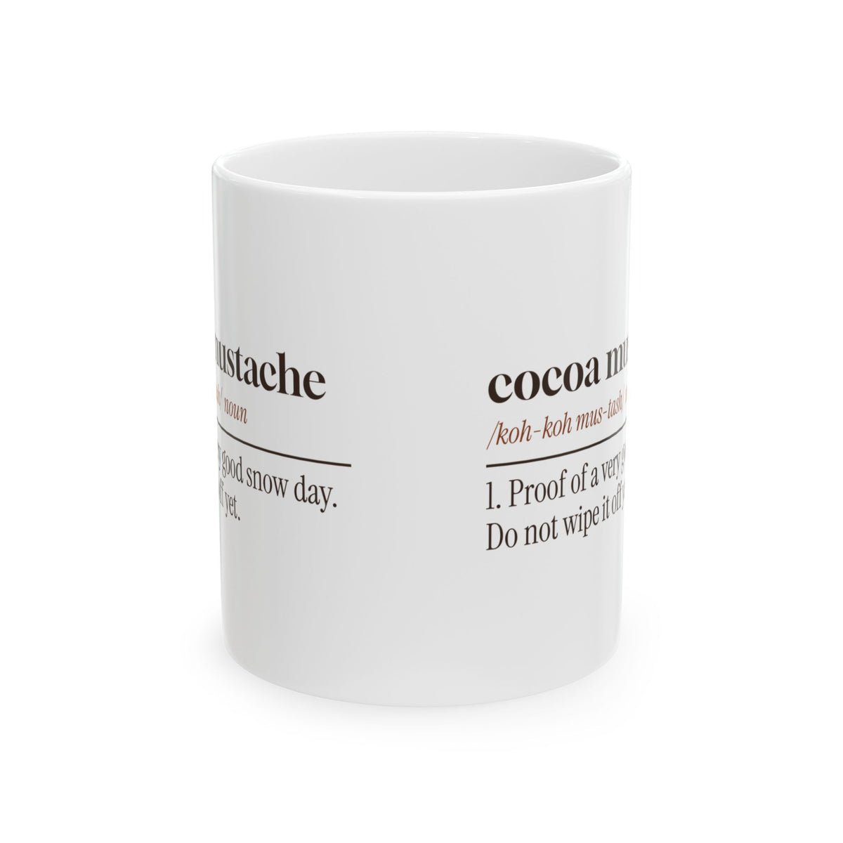 Funny Hot Cocoa Coffee Mug Cocoa Mustache Definition Winter Mug