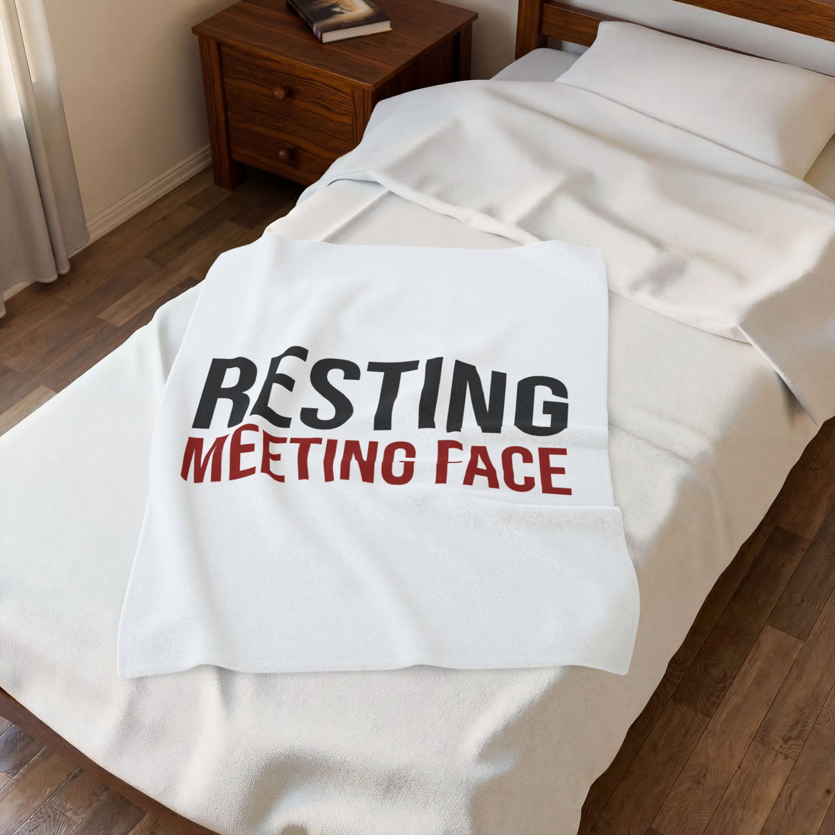 Resting Meeting Face Throw Blanket, Funny Sarcasm