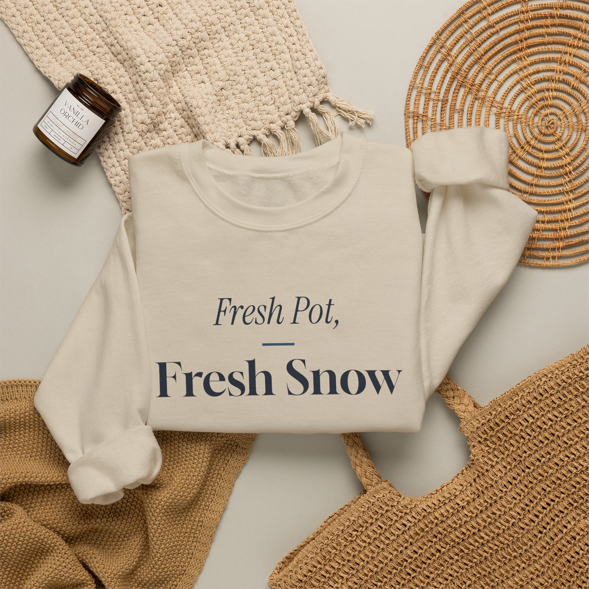 Christmas Sweatshirt Fresh Pot Fresh Snow Winter Morning