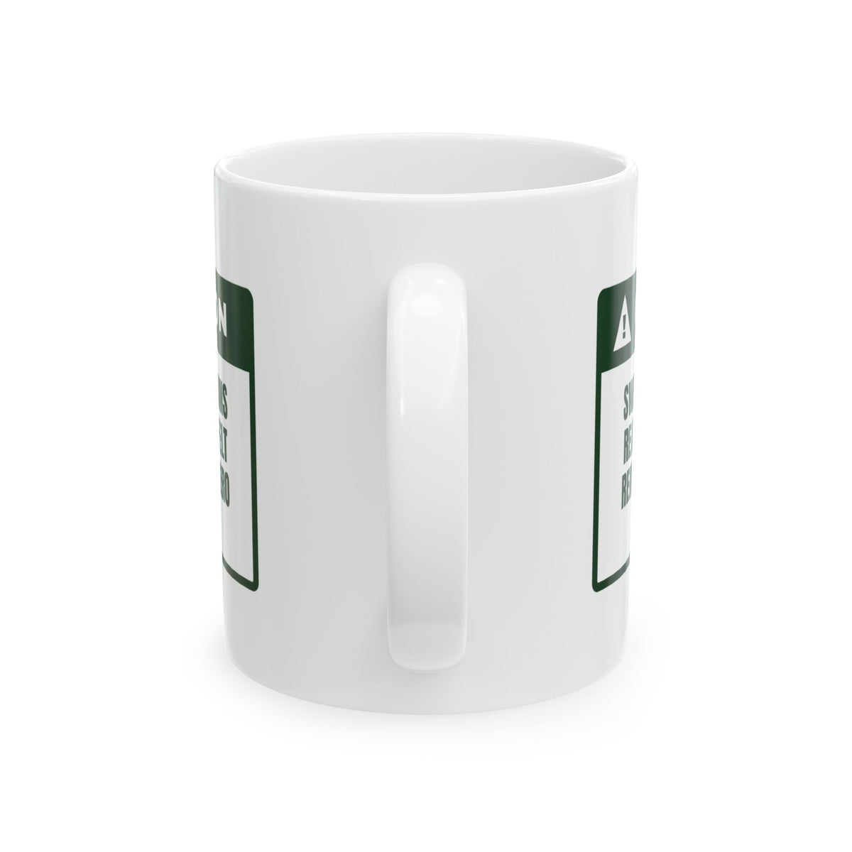 Funny Christmas Coffee Mug Real Bells Felt Reindeer Zero Shame