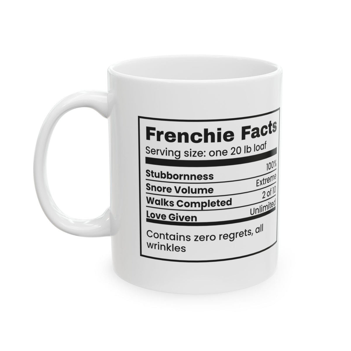 French Bulldog Coffee Mug Frenchie Facts Stubbornness
