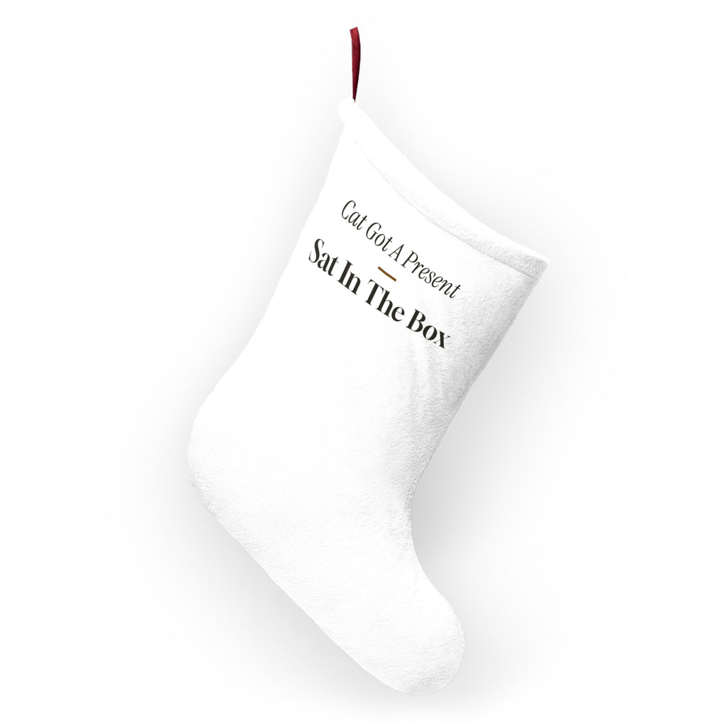 Funny Christmas Cat Christmas Stocking The Cat Sat In The Box Instead
