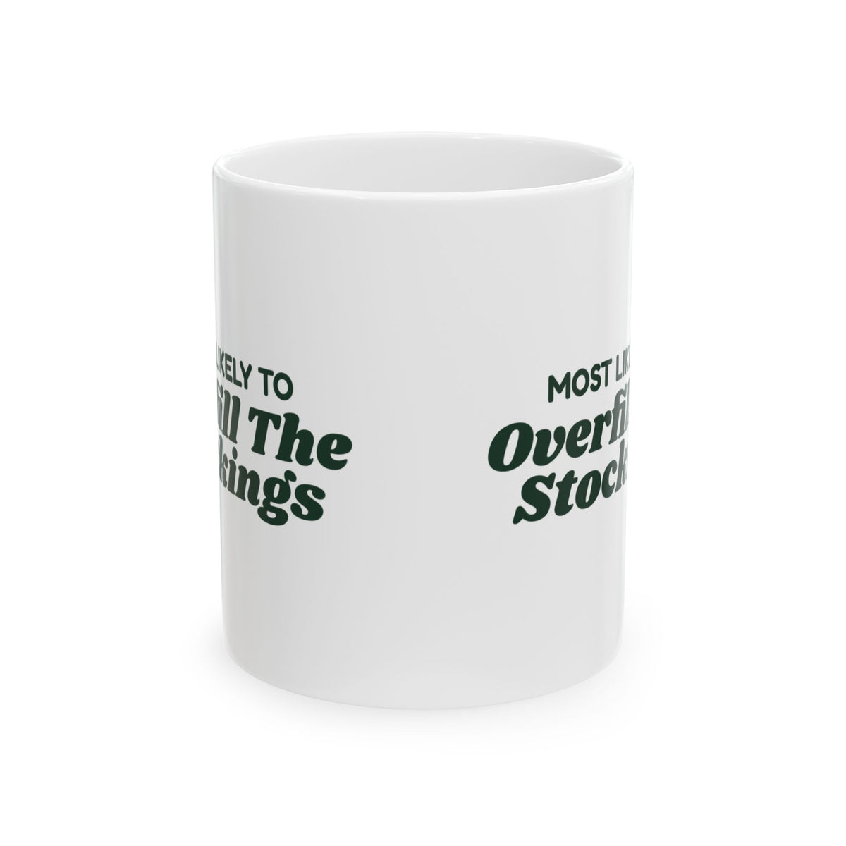 Funny Christmas Coffee Mug Most Likely To Overfill The Stockings