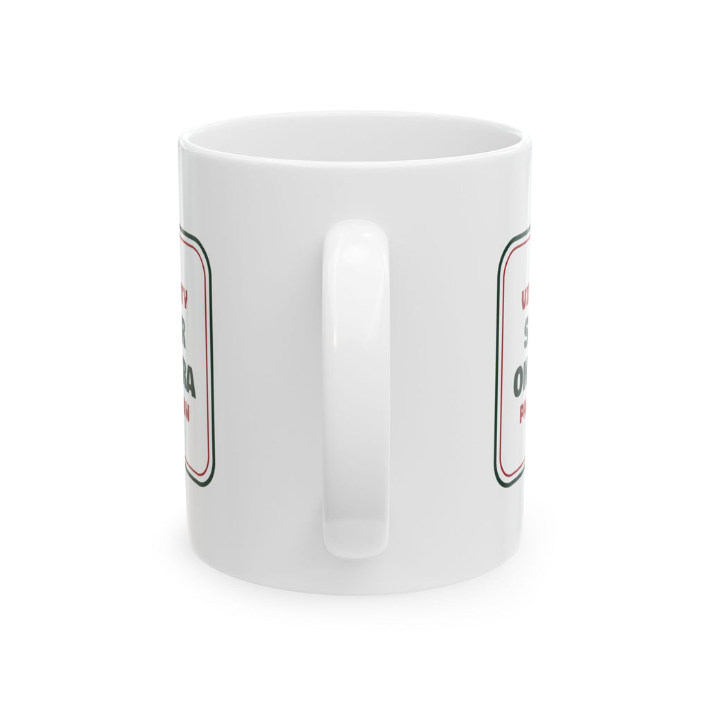 Funny Ugly Sweater Coffee Mug Sweater On Camera Pajamas Below Remote Work